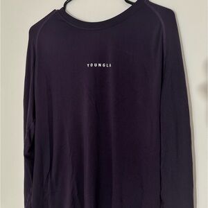 YoungLA Shirt Mens Large Purple Plum Long Sleeve Active Wear
